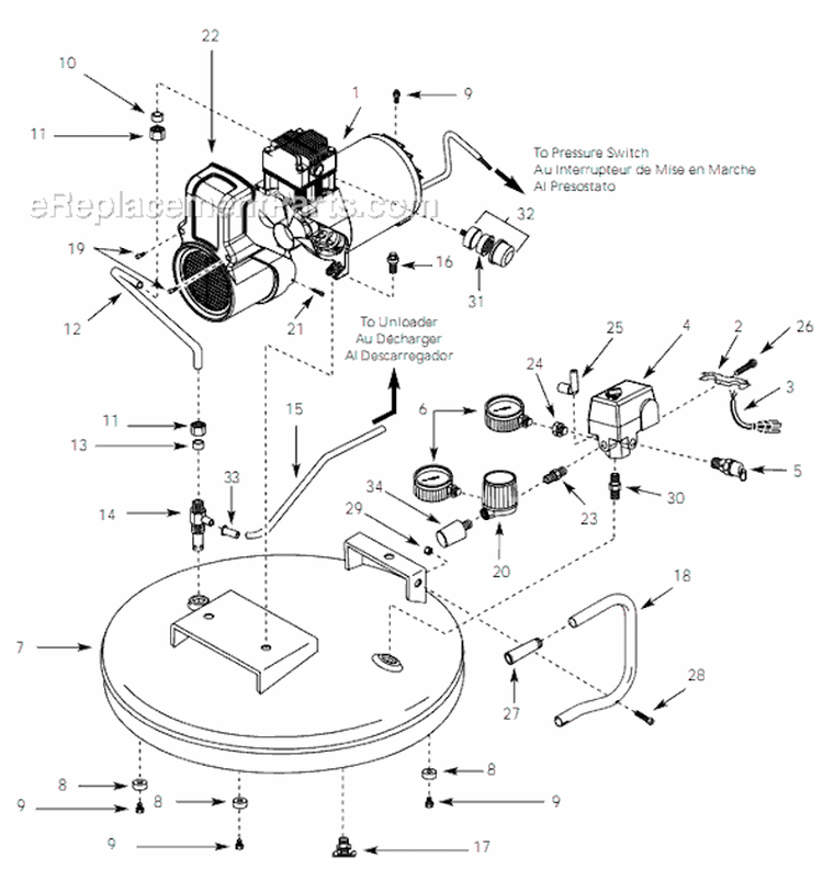 Page A Diagram and Parts List for EX800201 2001 Campbell Hausfeld Compressor